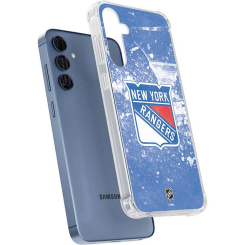 NHL New York Rangers Frozen Galaxy A35 5G Clear Case